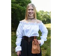 Blouse médiévale de marché ou blouse de pirate Carmen blanche