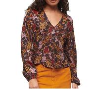 Blouse Noir à Motifs Femme Superdry Printed L