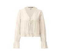 Blouse nouÃ© et volants femme QS Regular Fit Blanc 36