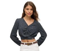 Blouse nouÃ© sur le devant femme Superdry Vintage Bleu L