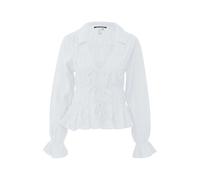 Blouse ornée de smocks femme QS Regular Fit Blanc 36