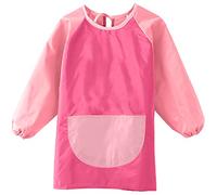 Blouse Peinture Enfant,Tablier Peinture,Imperméable Tablier De Peinture Enfant 7-12 Ans, Blouse Tablier Manches Longues Enfant avec Poches, pour Lactivité De Laboratoire,Cuisine, Activités Scolaires