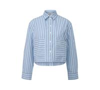 Blouse rayÃ©e coupe dÃ©contractÃ©e en popeline de coton avec broderie femme s.Oliver Bleu 42