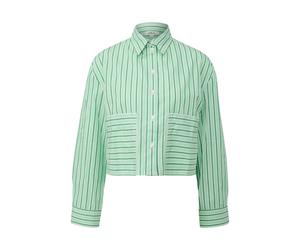 Blouse rayÃ©e coupe dÃ©contractÃ©e en popeline de coton avec broderie femme s.Oliver Vert 44
