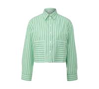 Blouse rayÃ©e coupe dÃ©contractÃ©e en popeline de coton avec broderie femme s.Oliver Vert 46