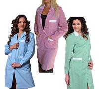 Blouse rayée en coton pour femme, maîtresse d'école, crèche, vêtements travail à manches longues M vert