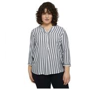 Blouse rayée TOM TAILOR 1024917 - Offwhite Navy Vertical Stripe - Femme - Manches trois-quart - Grande taille 44