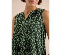 Blouse sans manches à col fendu et imprimé palmiers