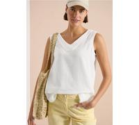 Blouse sans manches col V en gaze de coton