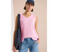 Blouse sans manches col V en gaze de coton
