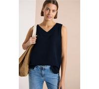 Blouse sans manches col V en gaze de coton