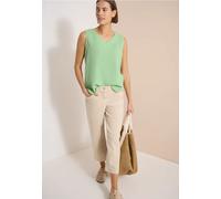 Blouse sans manches col V en gaze de coton