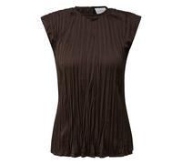 Blouse sans manches plissé avec enclure ronde montante femme COMMA Marron 38