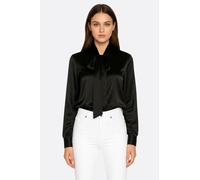 Blouse satin noir manches longues lavallière MISCIANO