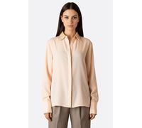 Blouse satin rose col classique sequins fluide lumineux Misciano
