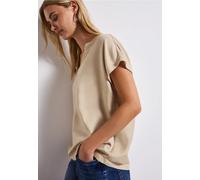 Blouse split neck en couleur unie
