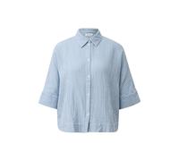 Blouse structurÃ©e Ã manches courtes col chemise et dÃ©tail plissÃ© femme s.Oliver Bleu 48