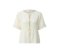 Blouse structurÃ©e avec dÃ©tail Ã nouer et manches bouffantes femme QS Blanc 2XL