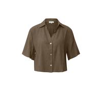 Blouse structurÃ©e en viscose mÃ©langÃ©e avec fronces et col en V femme s.Oliver Marron 36