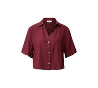Blouse structurÃ©e en viscose mÃ©langÃ©e avec fronces et col en V femme s.Oliver Rouge 44