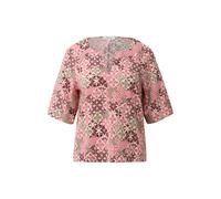 Blouse structurÃ©e en viscose mÃ©langÃ©e avec fronces et smocks col rond coupe ample grenade femme s.Oliver Rouge 36