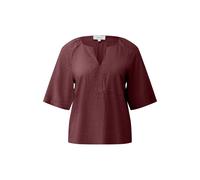 Blouse structurÃ©e en viscose mÃ©langÃ©e avec fronces et smocks col rond coupe ample grenade femme s.Oliver Rouge 46