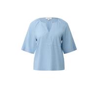 Blouse structurÃ© en viscose mÃ©langÃ©e avec dÃ©tails froncÃ©s et smockÃ©s femme s.Oliver Bleu 48
