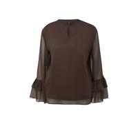Blouse structuré en mousseline à manches volantées femme COMMA Marron 36