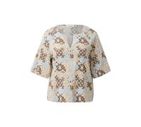 Blouse structuré en viscose mélangée avec détails froncés et smockés femme s.Oliver Marron 46