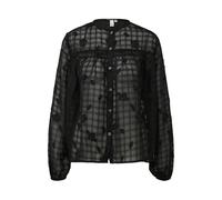 Blouse transparente à carreaux femme QS Noir 38