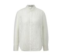 Blouse transparente avec un devant en dentelle femme QS Blanc 42