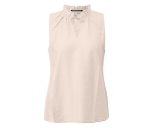 Blouse tunique brodÃ©e femme QS Regular Fit Beige 40