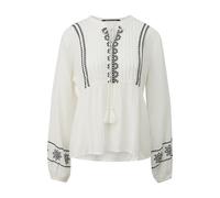 Blouse tunique brodÃ©e femme QS Regular Fit Blanc 44
