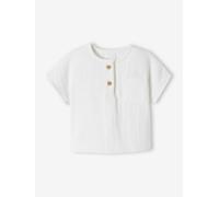 Blouse tunisienne en gaze de coton naissance personnalisable écru 3M(60CM)