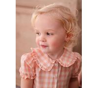 Blouse vichy bébé manches courtes carreaux rose 3M(60CM)