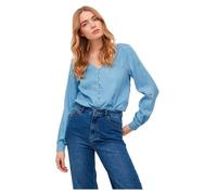Blouse - Vila - Vibista L-S Top-Su-Noos - Denim Bleu Medium - Manches Longues - Regular 38