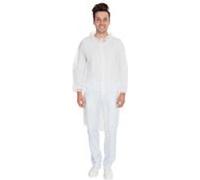 Blouse visiteur HYGOSTAR ECO HYGOBASE, blanc, XXL en PP non tissé, 30 g/qm, avec boutons-pression & col de chemise,