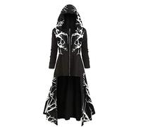 Blouses Blanches Femmes Plus Taille Arbre Impression High Low Halloween Coat Coat Top Tee Short (Black, XXL)
