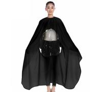 Blouses de coiffure, Barber Cape Multicolore Visible Fenêtre Salon Coiffure Tablier(Black)