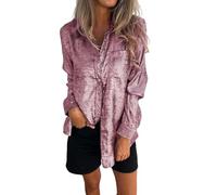 Blouses en satin pour femmes UK 2024, mode d'automne décontractée, soirée, disco, paillettes brillantes, chemises pour festival, tenue rave, grande taille, manches longues, boutonnées, chemises