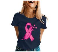Blouses Femmes Chic Pas Chère Femme Sexy Chemisiers à Col V Lâche Tunique Imprimé Casual Manches Courtes Button Plissé Fleurs Henley Tunique Blouse T Shirt Tshirt Coton Vêtements de Travail (Marine,M)
