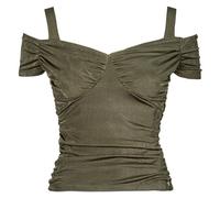Blouses femmes Guess EMILY SHINY RIB Kaki EU XL