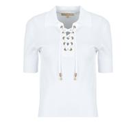 Michael Kors, Femme, Tops, Blanc, Taille: 42 FR Polo Bordé Lacé