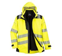 Blouson 3 en 1 haute visibilité imperméable PW3 Portwest Jaune / Noir M