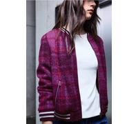 Blouson à carreaux en fil de plume