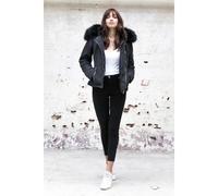 Blouson à fourrure zippé femme Sixth June Noir S