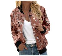 Blouson aviateur à manches longues avec fermeture éclair pour femme Veste de Tailleur pour Femme Fly Away Col Fermeture éclair Veste légère Polyvalente