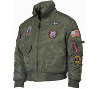 Blouson Aviateur Bombers CWU45 TOP GUN Vert Enfant Avec Port Clé REMOVE BEFORE FLIGHT 14 ans