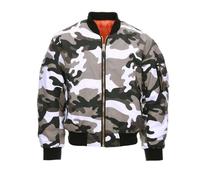 Blouson Aviateur Bombers MA-1 Camouflage Urban Réversible Orange S