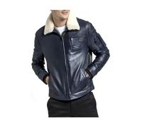 Blouson aviateur en cuir Howard Giorgio Cuirs ref 50587 Marine 50